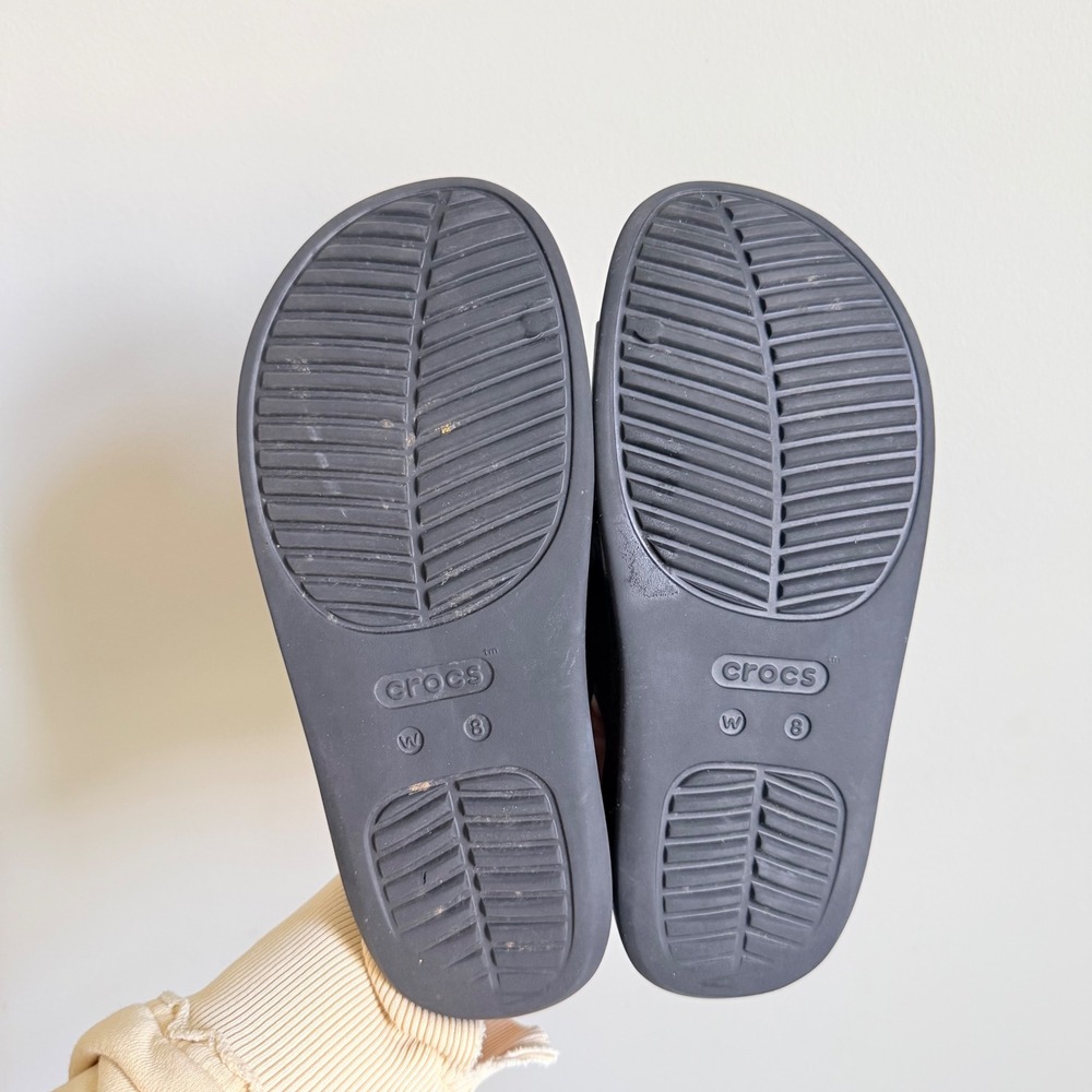 Crocs Brooklyn H-Strap Platform Slides Black Women Size 8 Sandals 208381-001 - Picture 5 of 6